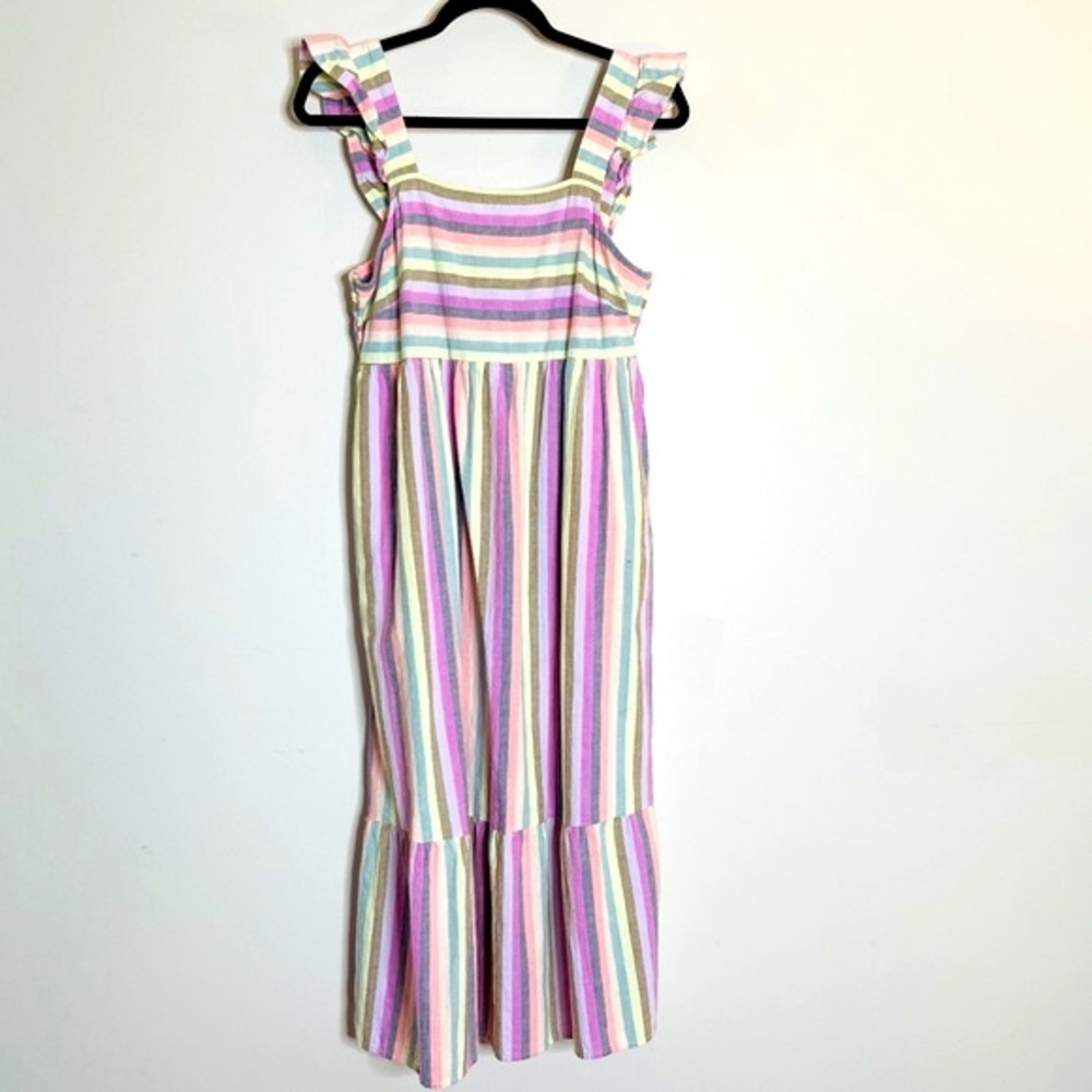 Universal Thread Striped Tiered Midi Sun Dress Size S